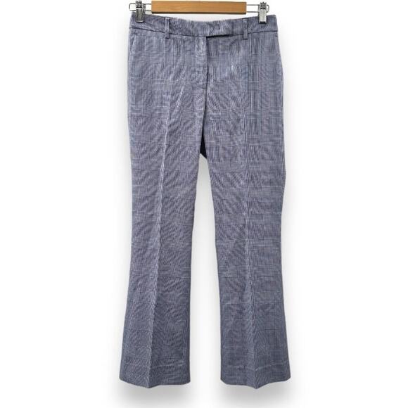 QL2 Quelledue Blue &‎ White Houndstooth Wide Leg High Rise Dress Pants Size 40 - Picture 1 of 11